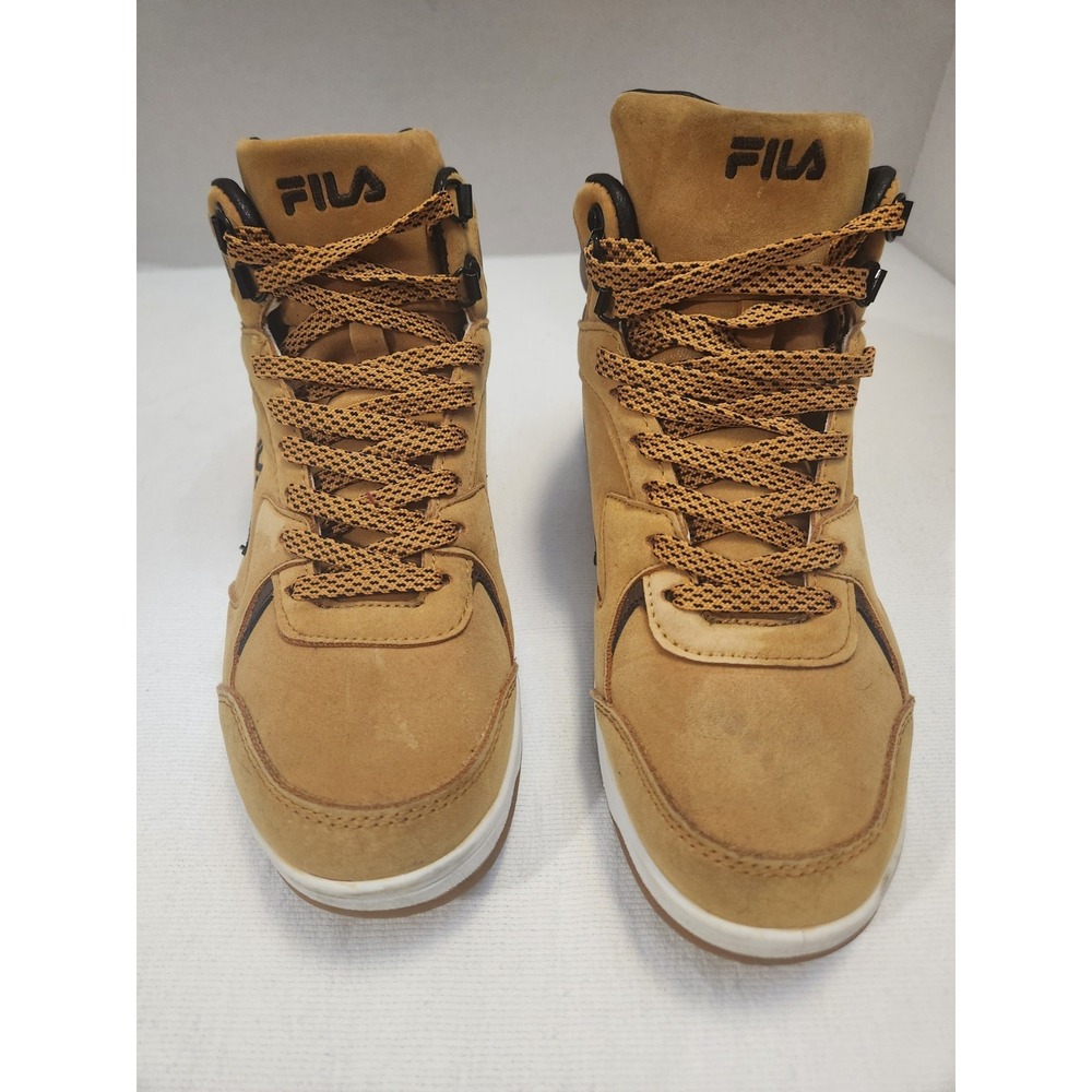 Boys Fila EverlayerMT Tan Brown High Top‎ Sneakers Size 7 Youth